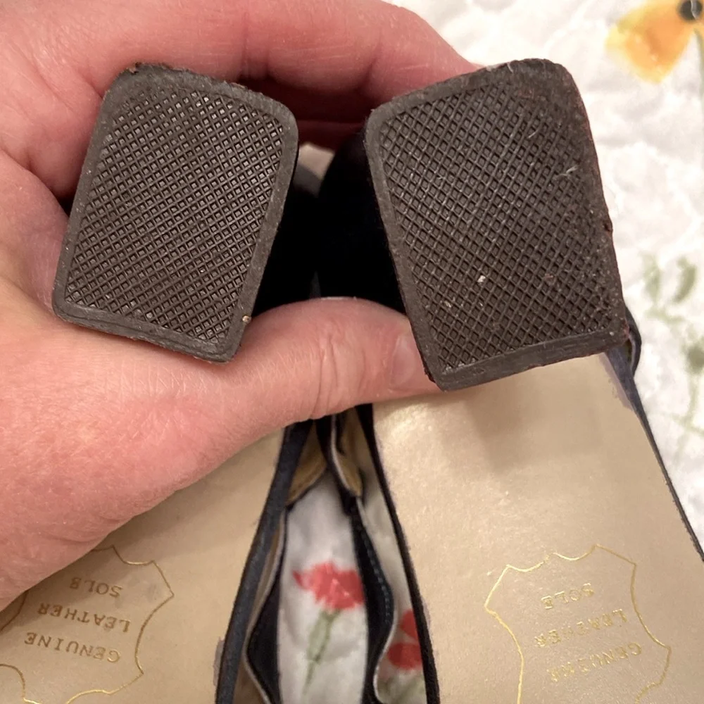 Dolce Gold by Pierre Heels Rhinestones Orlando Black Ankle Strap Elegant WM SZ 8
